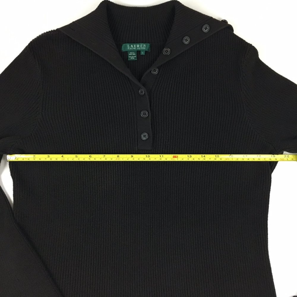 Ralph Lauren Black Sailor Neck Vintage Sweater 100% Cotton - Picture 6 of 8